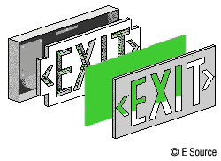 Figure 1: Stencil-faced exit sign with diffuser